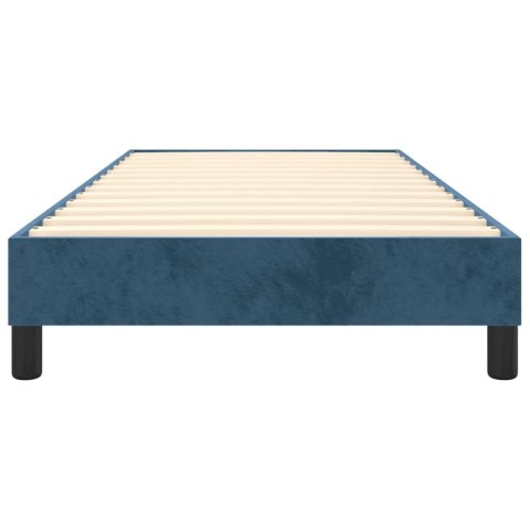 ŁÓŻKO KONTYNENTALNE CIEMNONIEBIESKA 90X190CM OBITE AKSAMITEM