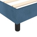 ŁÓŻKO KONTYNENTALNE CIEMNONIEBIESKA 90X190CM OBITE AKSAMITEM