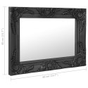 LUSTRO ŚCIENNE W STYLU BAROKOWYM 50X40CM CZARNE