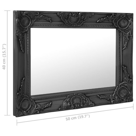 LUSTRO ŚCIENNE W STYLU BAROKOWYM 50X40CM CZARNE
