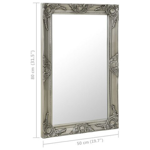 LUSTRO ŚCIENNE W STYLU BAROKOWYM 50X80CM SREBRNE