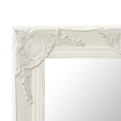 LUSTRO ŚCIENNE W STYLU BAROKOWYM 50X40CM BIAŁE