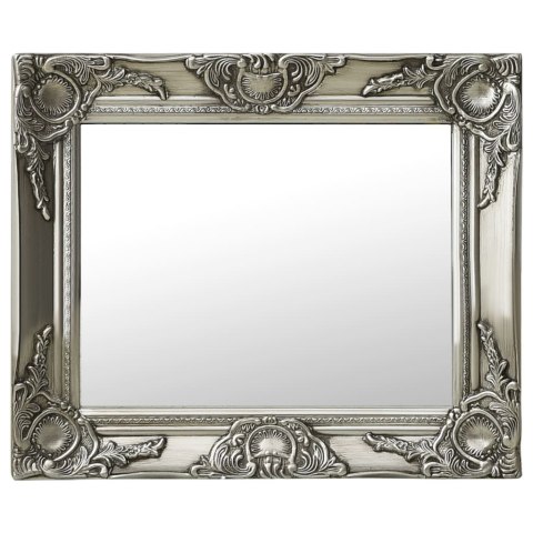 LUSTRO ŚCIENNE W STYLU BAROKOWYM 50X40CM SREBRNE