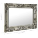LUSTRO ŚCIENNE W STYLU BAROKOWYM 50X40CM SREBRNE