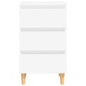 SZAFKA NOCNA Z DREWNIANYMI NÓŻKAMI BIAŁA 40X35X69CM