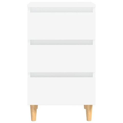 SZAFKA NOCNA Z DREWNIANYMI NÓŻKAMI BIAŁA 40X35X69CM