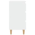 SZAFKA NOCNA Z DREWNIANYMI NÓŻKAMI BIAŁA 40X35X69CM