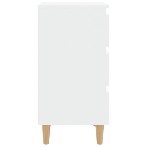 SZAFKA NOCNA Z DREWNIANYMI NÓŻKAMI BIAŁA 40X35X69CM
