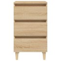 SZAFKA NOCNA Z DREWNIANYMI NÓŻKAMI DĄB SONOMA 40X35X69CM