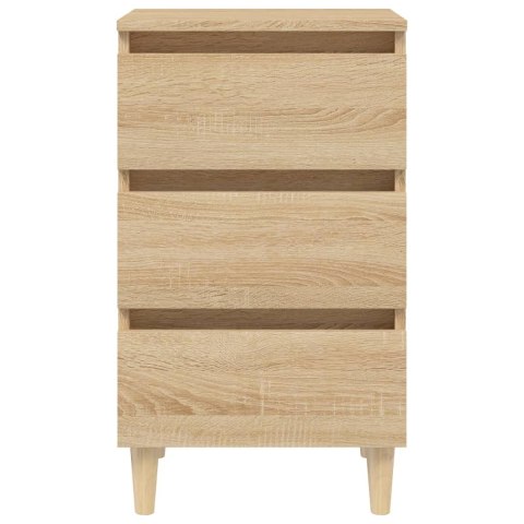 SZAFKA NOCNA Z DREWNIANYMI NÓŻKAMI DĄB SONOMA 40X35X69CM