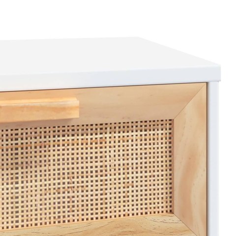 STOLIK KONSOLOWY 80X30X75CM SOSNA I RATTAN BOHO