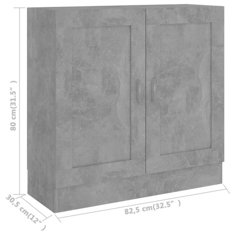 SZAFKA NA KSIĄŻKI SZAROŚĆ BETONU 82,5X30,5X80CM PŁYTA