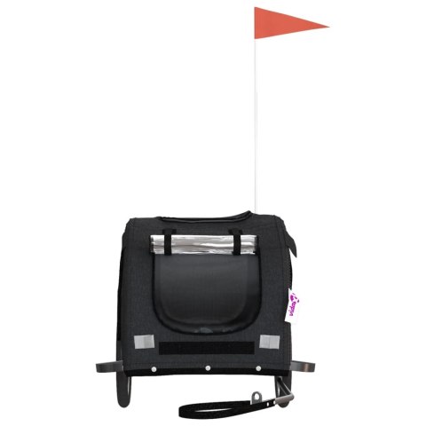 PRZYCZEPKA ROWEROWA DLA ZWIERZĄT PSA KOTA CZARNA TKANINA OXFORD I ŻELAZO