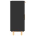 KOMODA CZARNA 60X30X75CM SOSNA I RATTAN BOHO