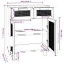 KOMODA CZARNA 60X30X75CM SOSNA I RATTAN BOHO