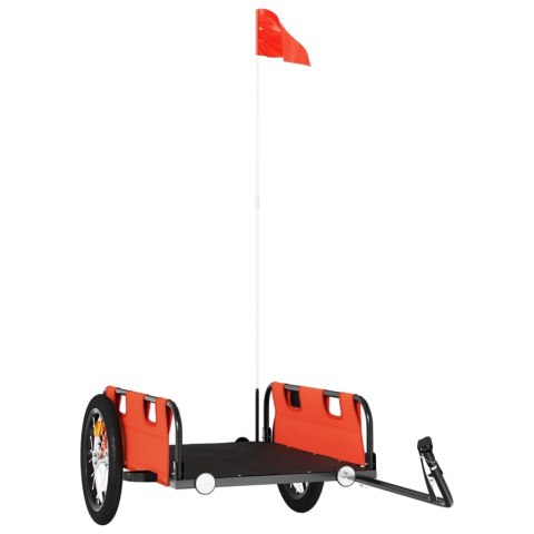 PRZYCZEPKA ROWEROWA POMARAŃCZOWA TKANINA OXFORD I ŻELAZO