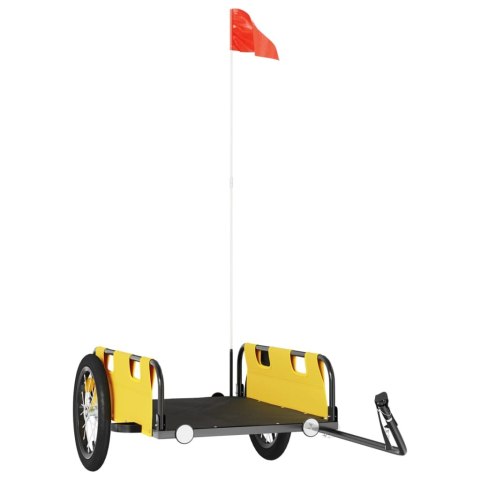 PRZYCZEPKA ROWEROWA ŻÓŁTA TKANINA OXFORD I ŻELAZO