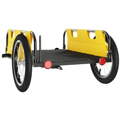 PRZYCZEPKA ROWEROWA ŻÓŁTA TKANINA OXFORD I ŻELAZO