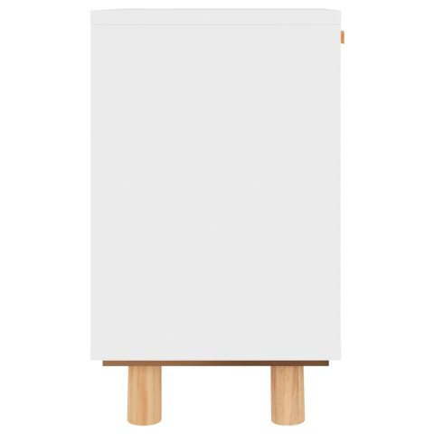 SZAFKA NOCNA BIAŁA SOSNA I RATTAN BOHO