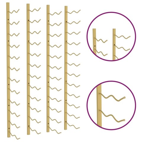 UCHWYTY ŚCIENNE NA 24 BUTELKI WINA 2 SZT ZŁOTE ŻELAZNE