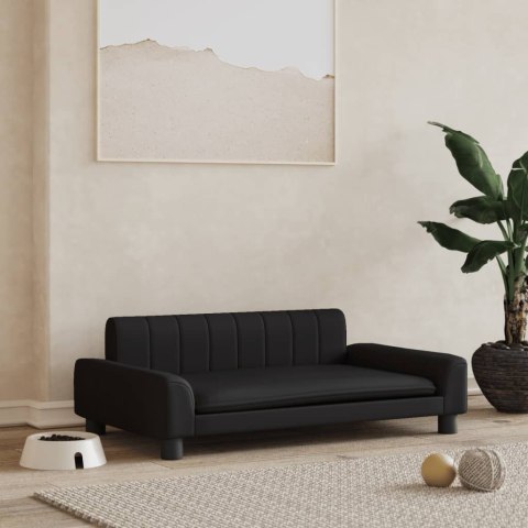 LEGOWISKO DLA PSA CZARNE 90X53X30CM SZTUCZNA SKÓRA