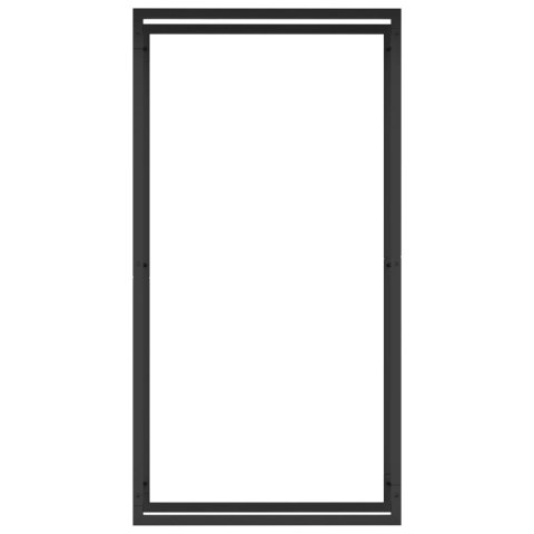 STOJAK NA DREWNO MATOWY CZARNY 80X28X154CM STALOWY