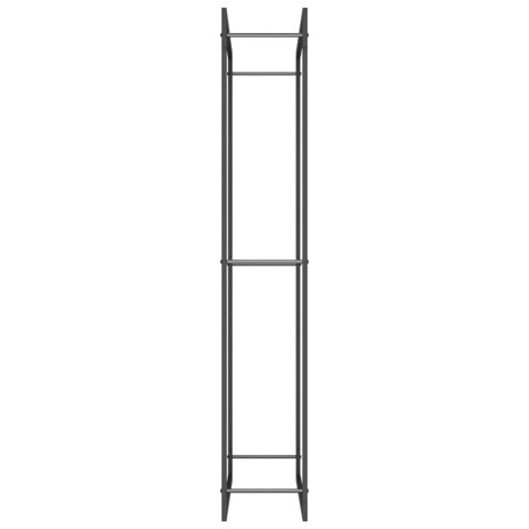 STOJAK NA DREWNO MATOWY CZARNY 80X28X154CM STALOWY