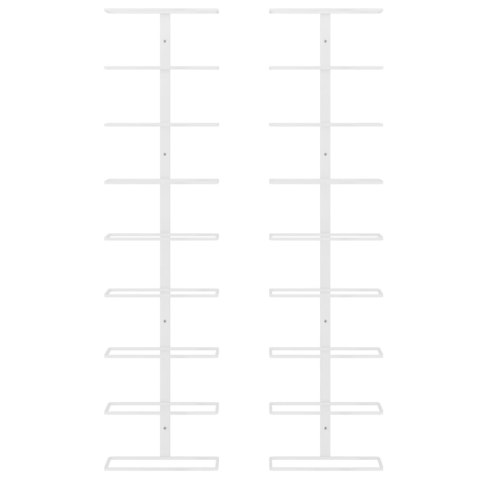 UCHWYTY ŚCIENNE NA 9 BUTELEK WINA 2 SZT BIAŁE ŻELAZNE