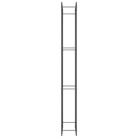 STOJAK NA DREWNO MATOWY CZARNY 80X28X222CM STALOWY