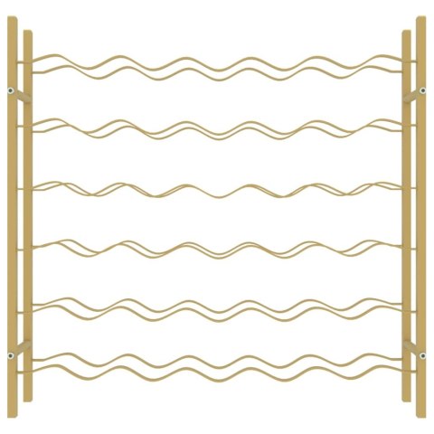 STOJAK NA 36 BUTELEK WINA ZŁOTY METALOWY