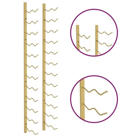 UCHWYT ŚCIENNY NA 24 BUTELKI WINA ZŁOTY ŻELAZNY
