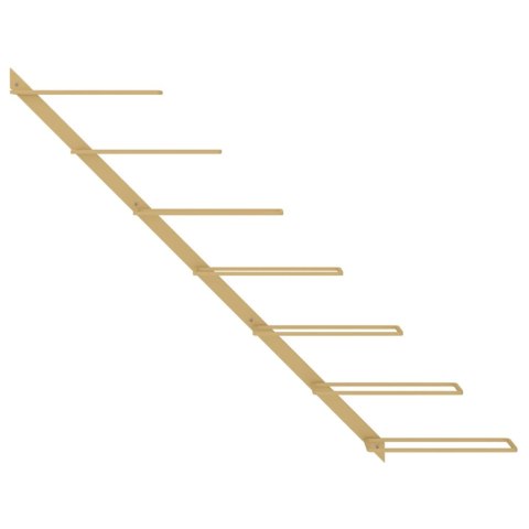 ŚCIENNY UCHWYT NA 7 BUTELEK WINA ZŁOTY METALOWY