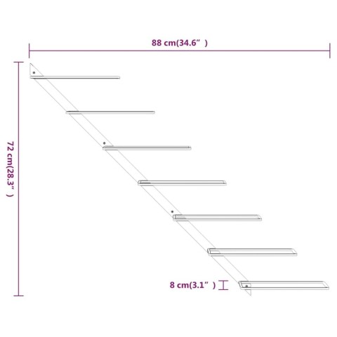ŚCIENNY UCHWYT NA 7 BUTELEK WINA ZŁOTY METALOWY