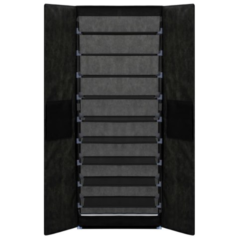 SZAFKA NA BUTY CZARNA 60X30X166CM TKANINA