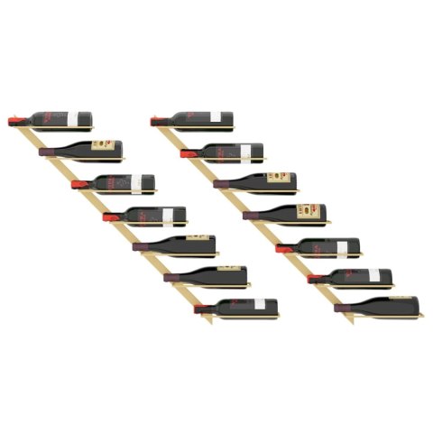 UCHWYTY ŚCIENNE NA 7 BUTELEK WINA 2 SZT ZŁOTE METALOWE