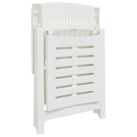 LEŻAK OGRODOWY PLASTIKOWY BIAŁY SKŁADANY