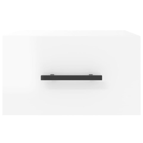 WISZĄCE SZAFKI NOCNE 2 SZT BIAŁE POŁYSK 35X35X20CM