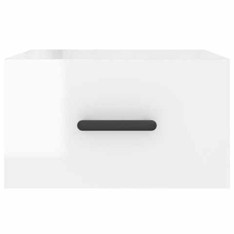 WISZĄCE SZAFKI NOCNE 2 SZT BIAŁE POŁYSK 35X35X20CM