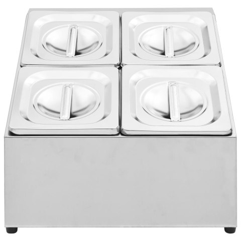 EKSPOZYTOR Z 4 POJEMNIKAMI GN 1/6 STAL NIERDZEWNA