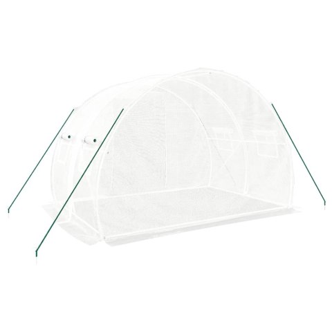 SZKLARNIA OGRODOWA ZE STALOWĄ RAMĄ BIAŁA 6M² 3X2X2M