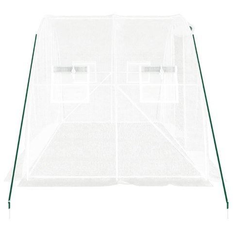 SZKLARNIA OGRODOWA ZE STALOWĄ RAMĄ BIAŁA 8M² 4X2X2M