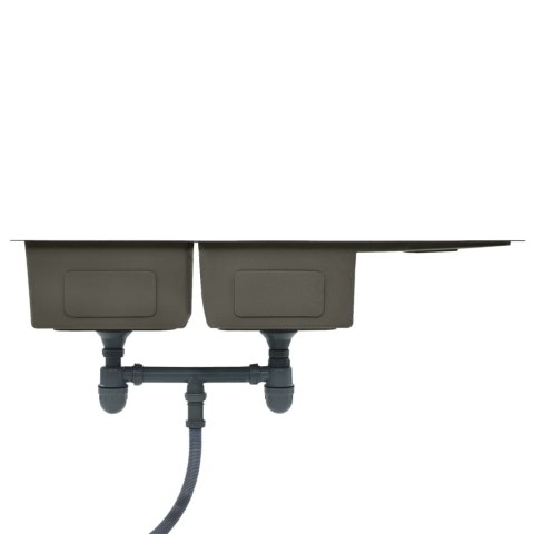 RĘCZNIE ROBIONY ZLEWOZMYWAK CZARNY STAL NIERDZEWNA