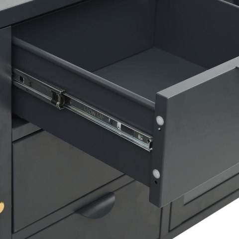 KOMODA ANTRACYTOWA 105X35X70CM STAL I SZKŁO HARTOWANE