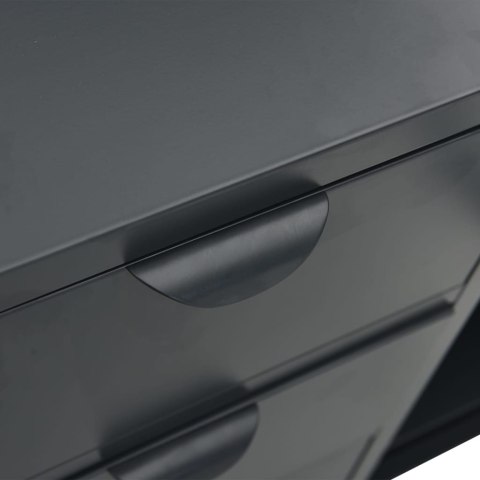 KOMODA ANTRACYTOWA 105X35X70CM STAL I SZKŁO HARTOWANE