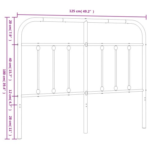 METALOWE WEZGŁOWIE BIAŁE 120CM