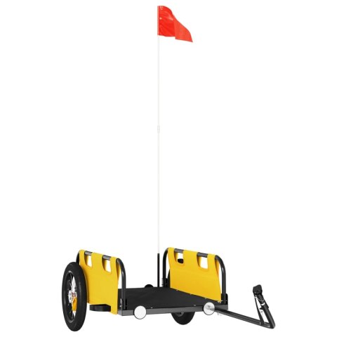 PRZYCZEPKA ROWEROWA ŻÓŁTA TKANINA OXFORD I ŻELAZO