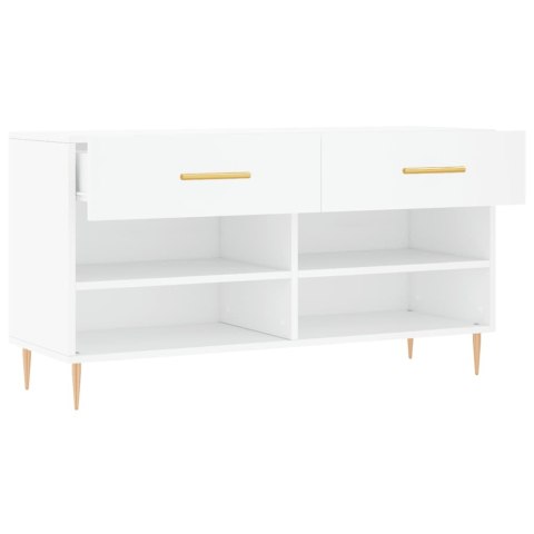 ŁAWKA Z MIEJSCEM NA BUTY BIAŁA 102X35X55CM