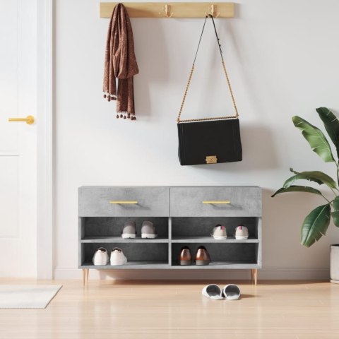 ŁAWKA Z MIEJSCEM NA BUTY SZAROŚĆ BETONU 102X35X55CM