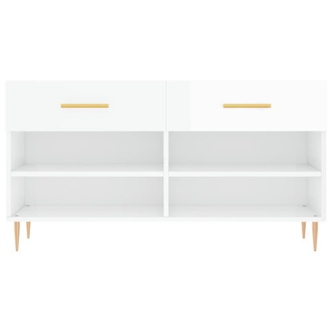 ŁAWKA Z MIEJSCEM NA BUTY POŁYSK BIAŁA 102X35X55CM