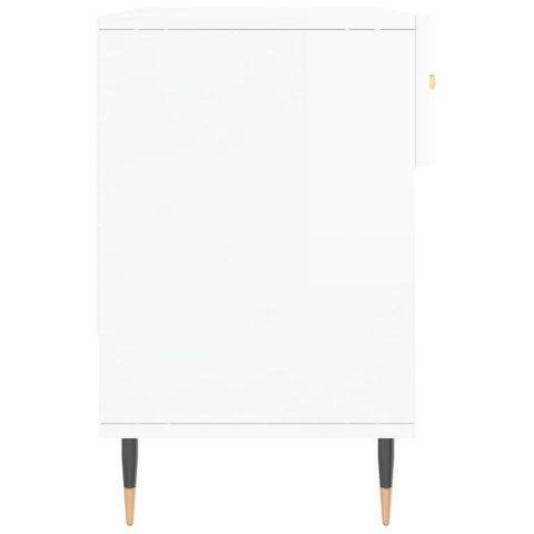 ŁAWKA Z MIEJSCEM NA BUTY POŁYSK BIAŁA 102X35X55CM